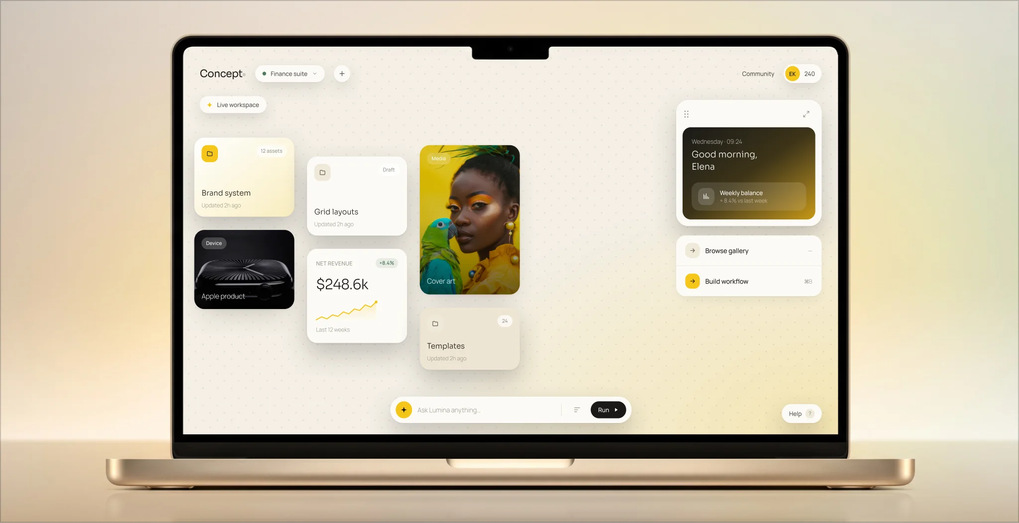 NOVA application visual mockup