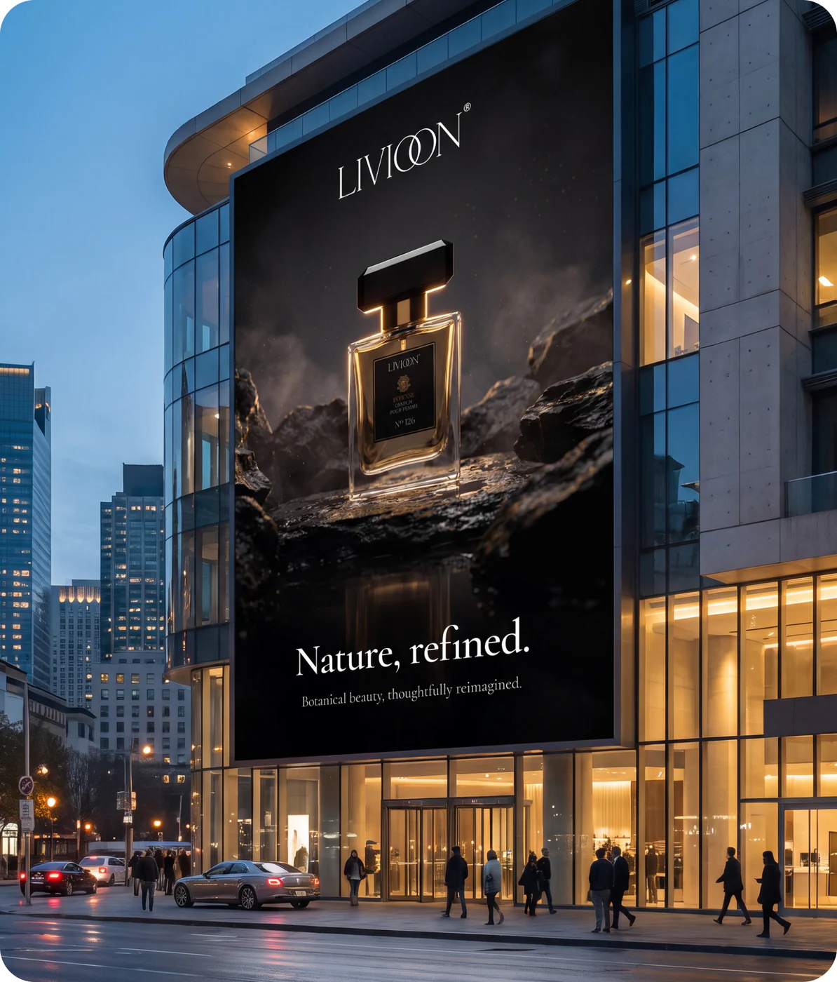 Livioon outdoor campaign on a building billboard