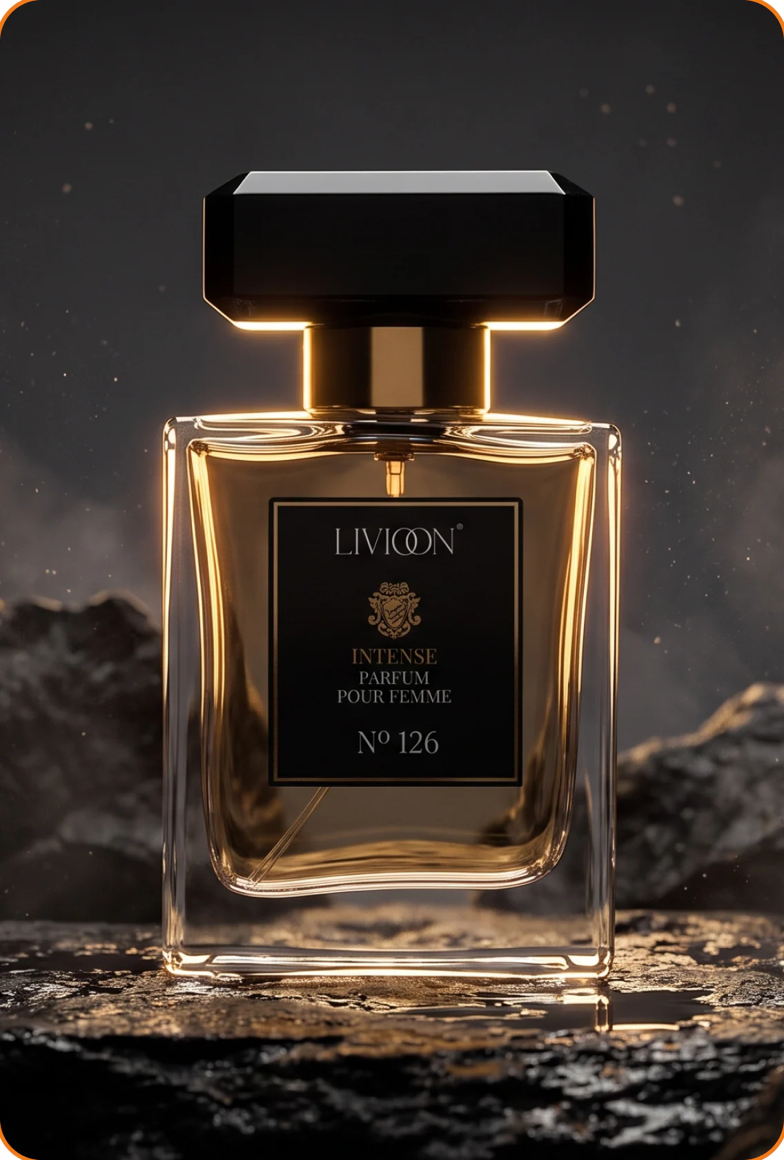 Livioon selected campaign direction: bottle on volcanic rock