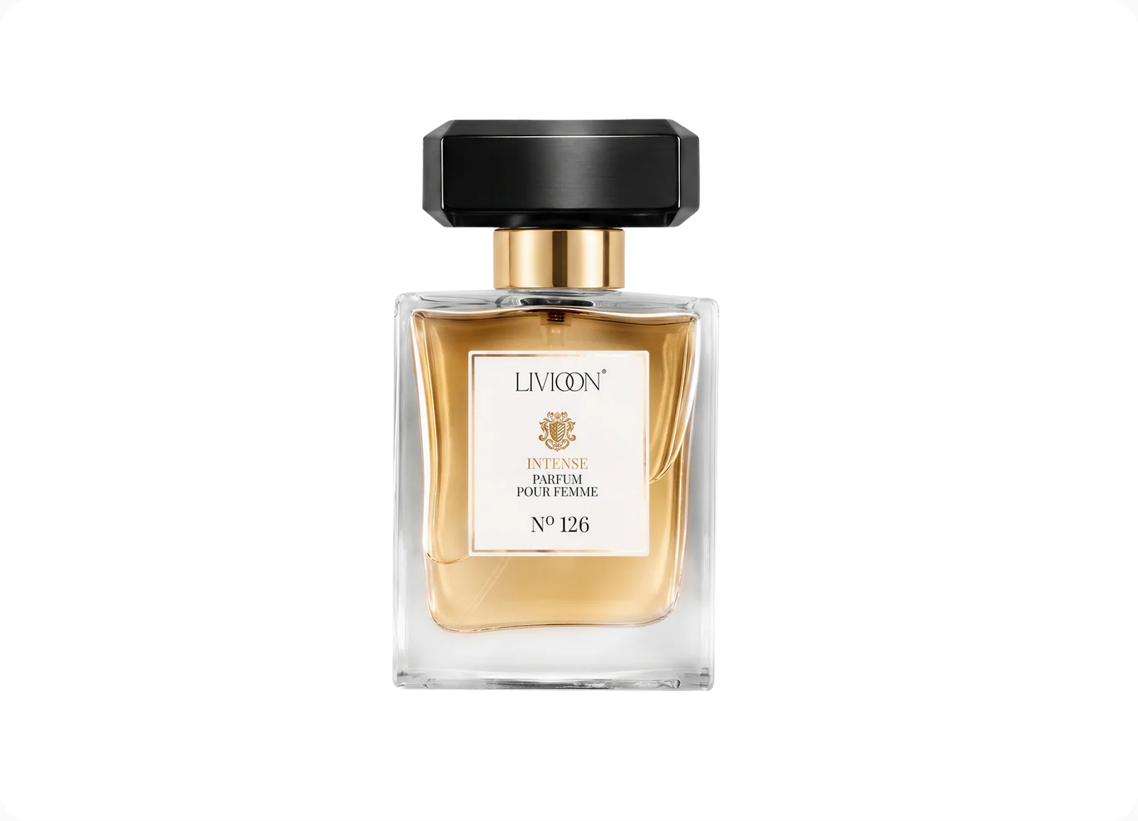 Livioon bottle isolated on a plain white background, before retouching